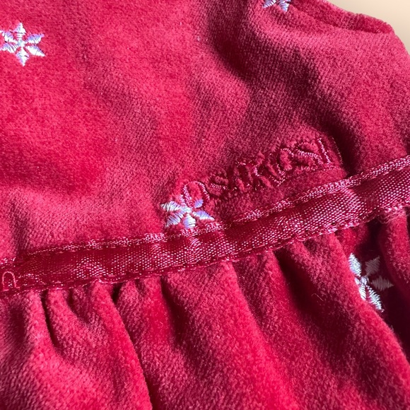 NWT Baby OshKosh B’Gosh Red Velvet Snowflake One Piece Outfit Holiday 12 Mon - Picture 7 of 7